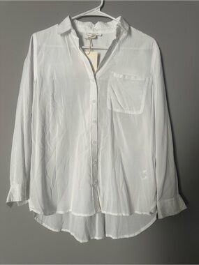 beachlunchlounge White Relaxed Button-Up Shirt
